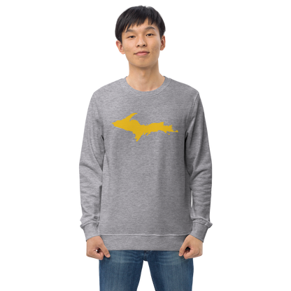 Michigan Upper Peninsula Organic Sweatshirt (w/ Gold UP Outline)