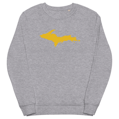 Michigan Upper Peninsula Organic Sweatshirt (w/ Gold UP Outline)