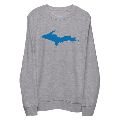 Michigan Upper Peninsula Organic Sweatshirt (w/ Azure UP Outline)