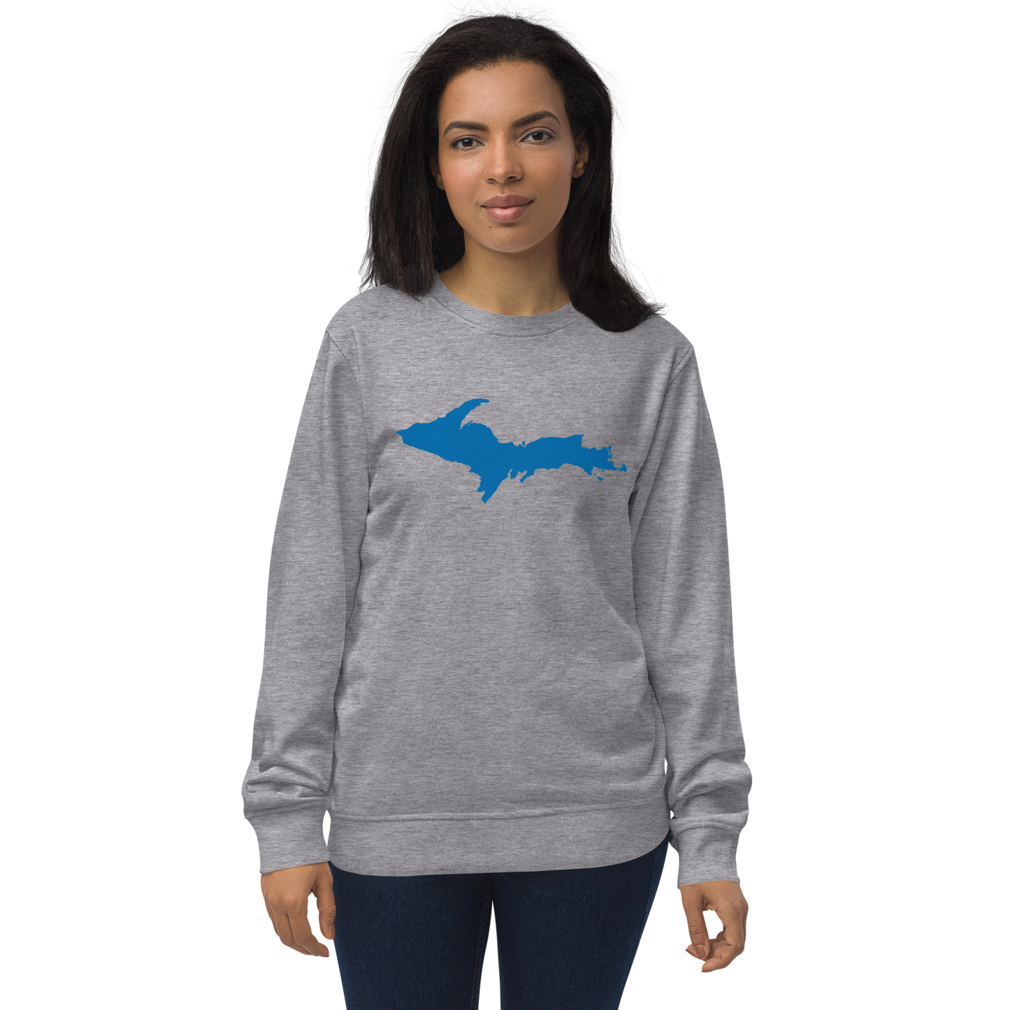 Michigan Upper Peninsula Organic Sweatshirt (w/ Azure UP Outline)