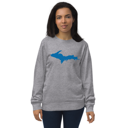 Michigan Upper Peninsula Organic Sweatshirt (w/ Azure UP Outline)