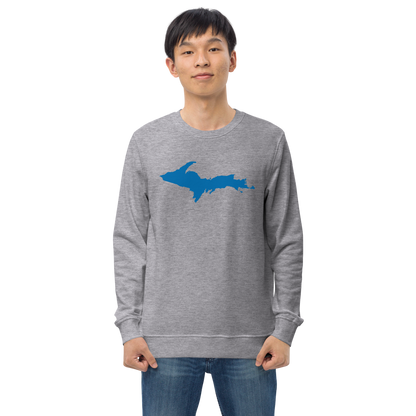 Michigan Upper Peninsula Organic Sweatshirt (w/ Azure UP Outline)