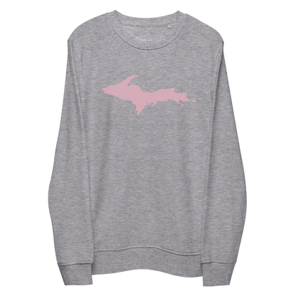 Michigan Upper Peninsula Organic Sweatshirt (w/ Pink UP Outline)