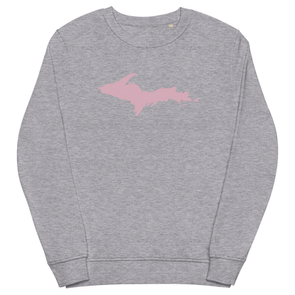 Michigan Upper Peninsula Organic Sweatshirt (w/ Pink UP Outline)