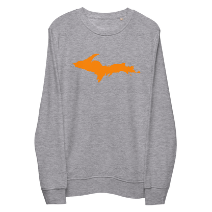 Michigan Upper Peninsula Organic Sweatshirt (w/ Orange UP Outline)