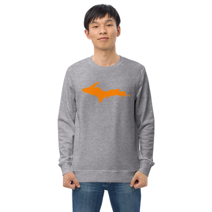 Michigan Upper Peninsula Organic Sweatshirt (w/ Orange UP Outline)