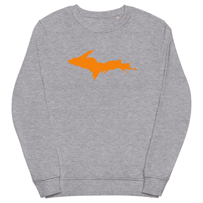 Michigan Upper Peninsula Organic Sweatshirt (w/ Orange UP Outline)