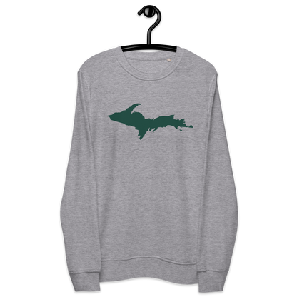 Michigan Upper Peninsula Organic Sweatshirt (w/ Green UP Outline)