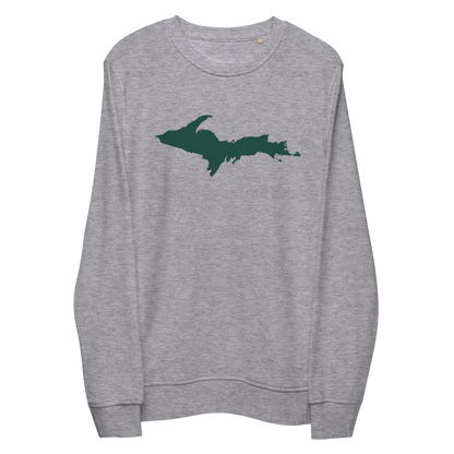 Michigan Upper Peninsula Organic Sweatshirt (w/ Green UP Outline)