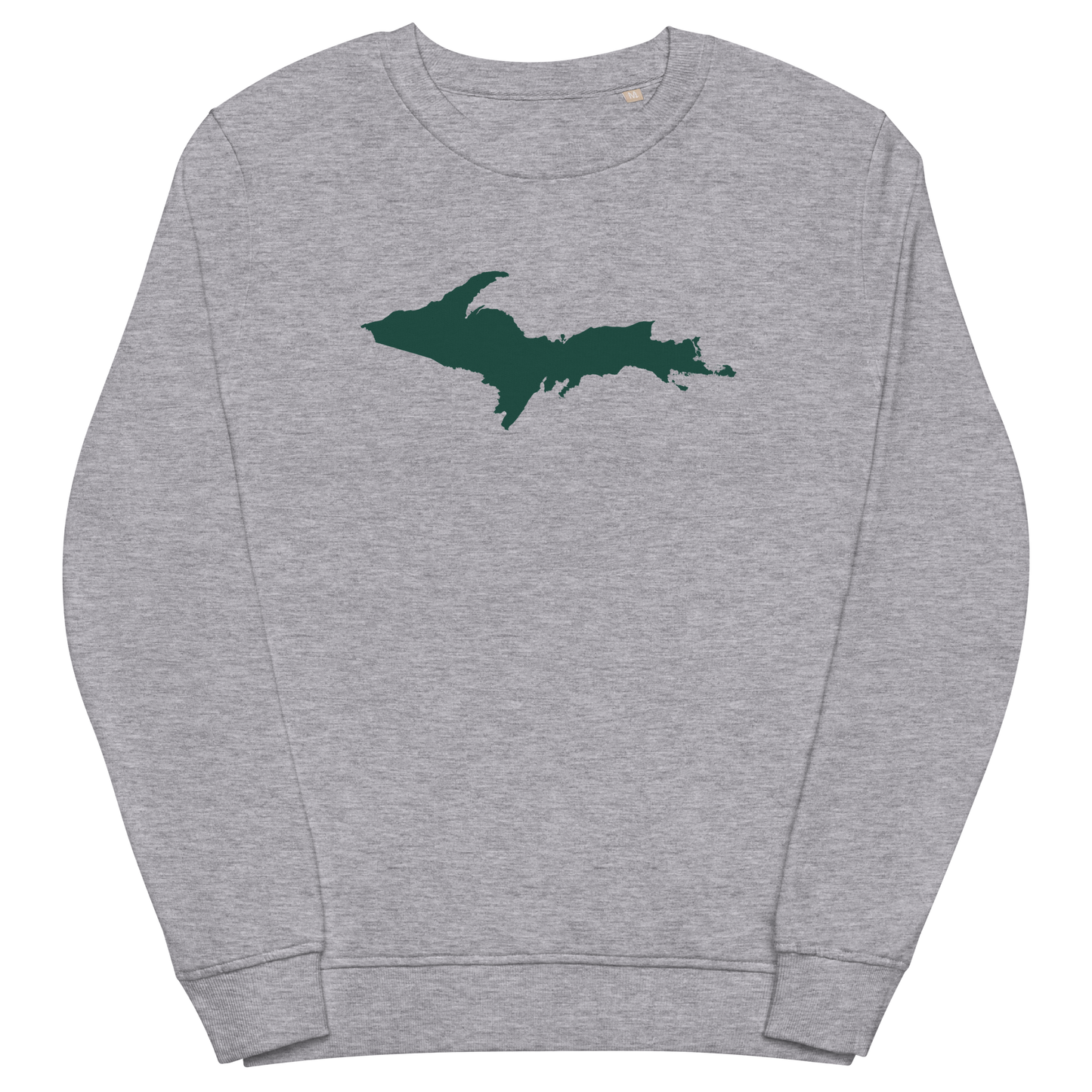 Michigan Upper Peninsula Organic Sweatshirt (w/ Green UP Outline)