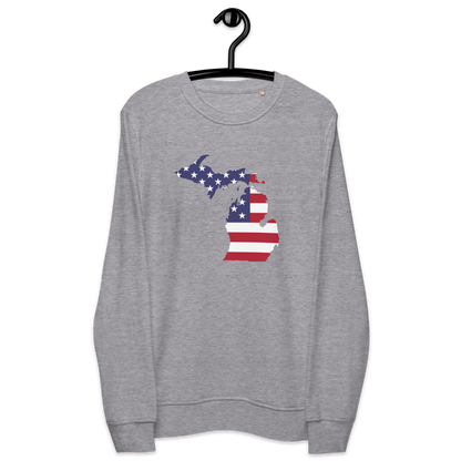 Michigan Organic Sweatshirt (w/ MI USA Flag Outline)