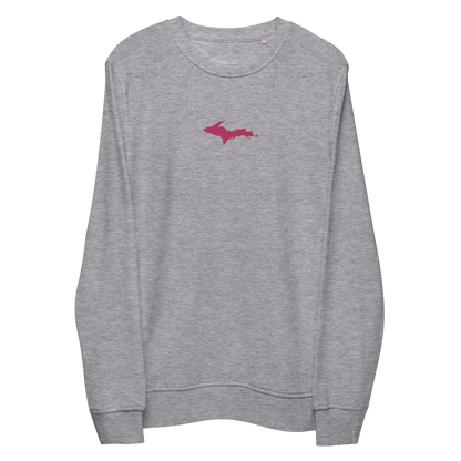 Michigan Upper Peninsula Sweatshirt (w/ Embroidered Pink UP Outline) | Unisex Organic