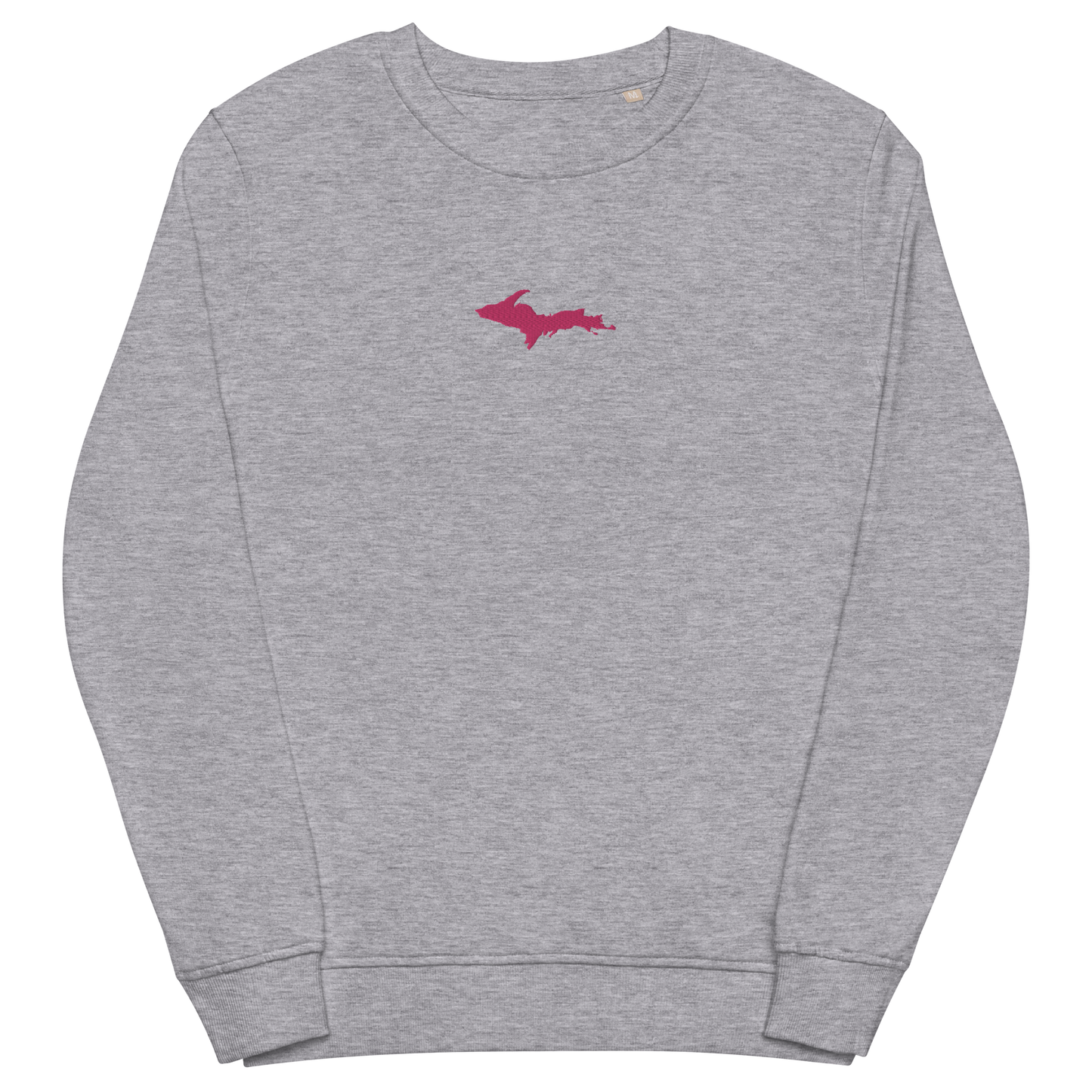 Michigan Upper Peninsula Sweatshirt (w/ Embroidered Pink UP Outline) | Unisex Organic