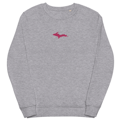 Michigan Upper Peninsula Sweatshirt (w/ Embroidered Pink UP Outline) | Unisex Organic