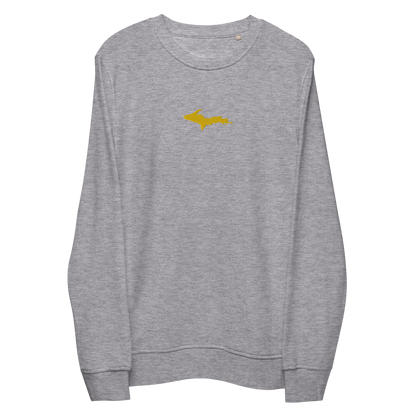 Michigan Upper Peninsula Sweatshirt (w/ Embroidered Gold UP Outline) | Unisex Organic