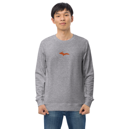 Michigan Upper Peninsula Sweatshirt (w/ Embroidered Orange UP Outline) | Unisex Organic