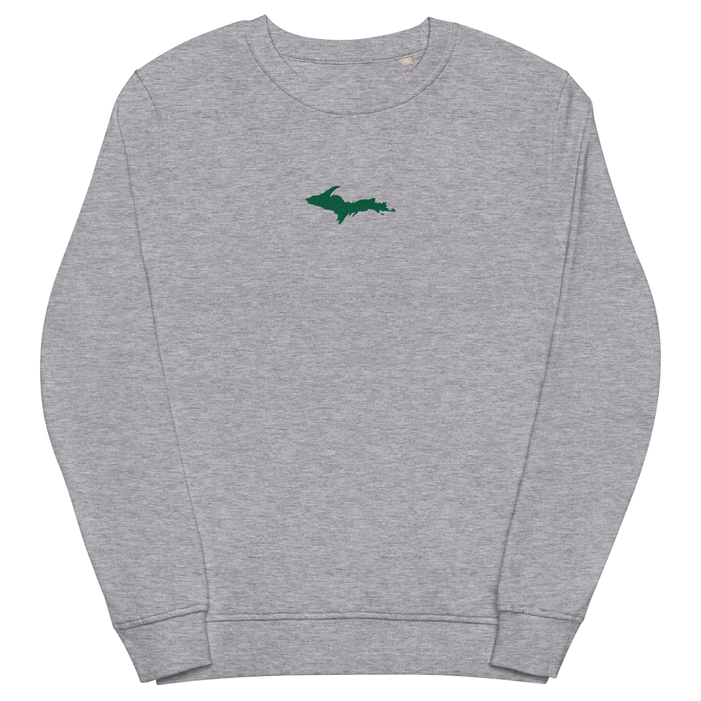 Michigan Upper Peninsula Sweatshirt (w/ Embroidered Green UP Outline) | Unisex Organic