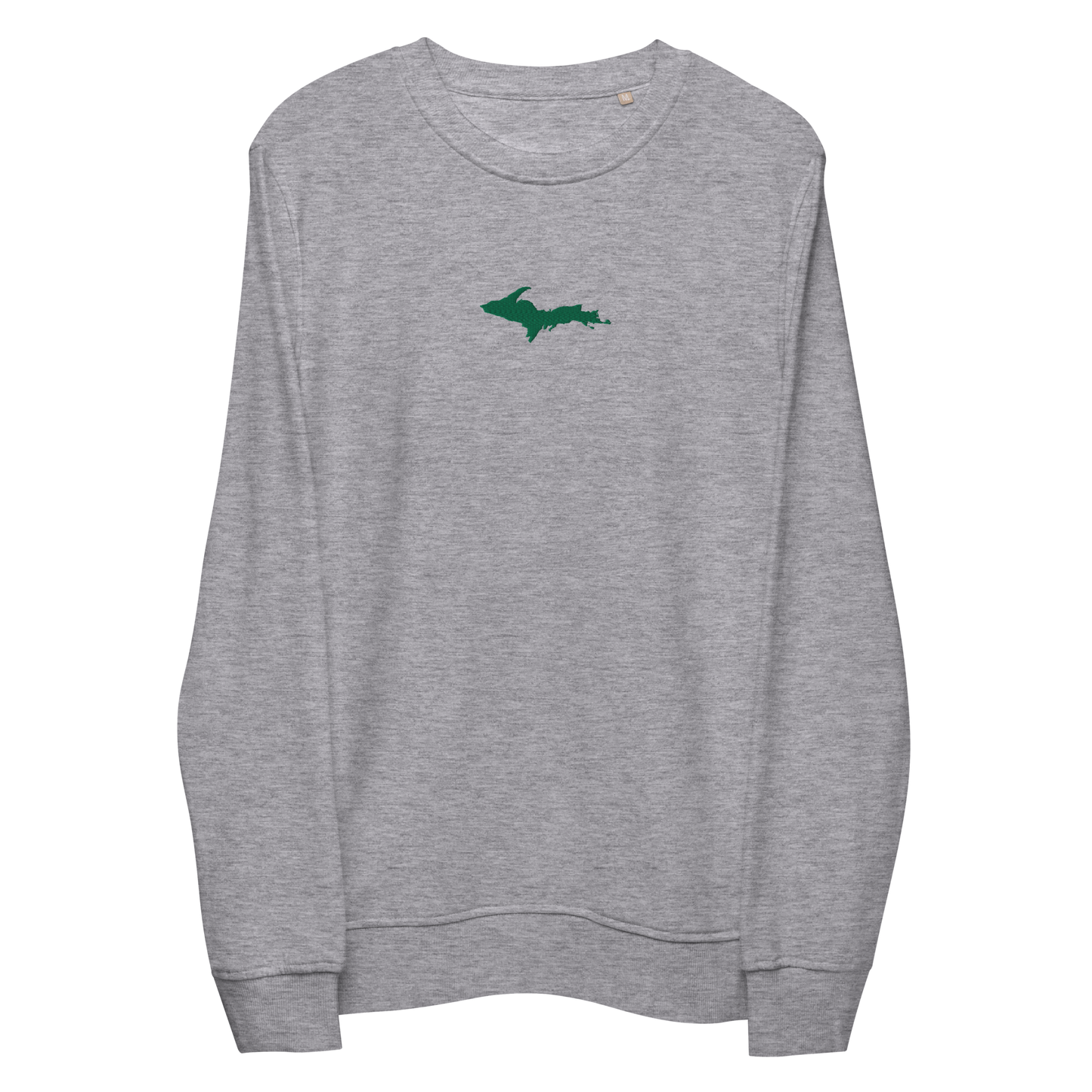 Michigan Upper Peninsula Sweatshirt (w/ Embroidered Green UP Outline) | Unisex Organic