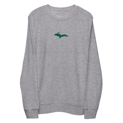 Michigan Upper Peninsula Sweatshirt (w/ Embroidered Green UP Outline) | Unisex Organic