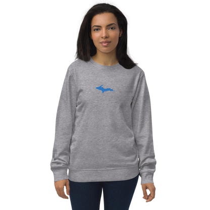 Michigan Upper Peninsula Sweatshirt (w/ Embroidered Azure UP Outline) | Unisex Organic