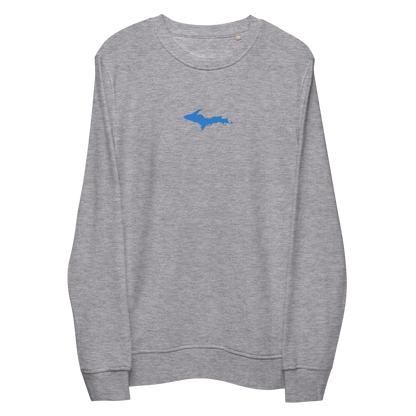 Michigan Upper Peninsula Sweatshirt (w/ Embroidered Azure UP Outline) | Unisex Organic