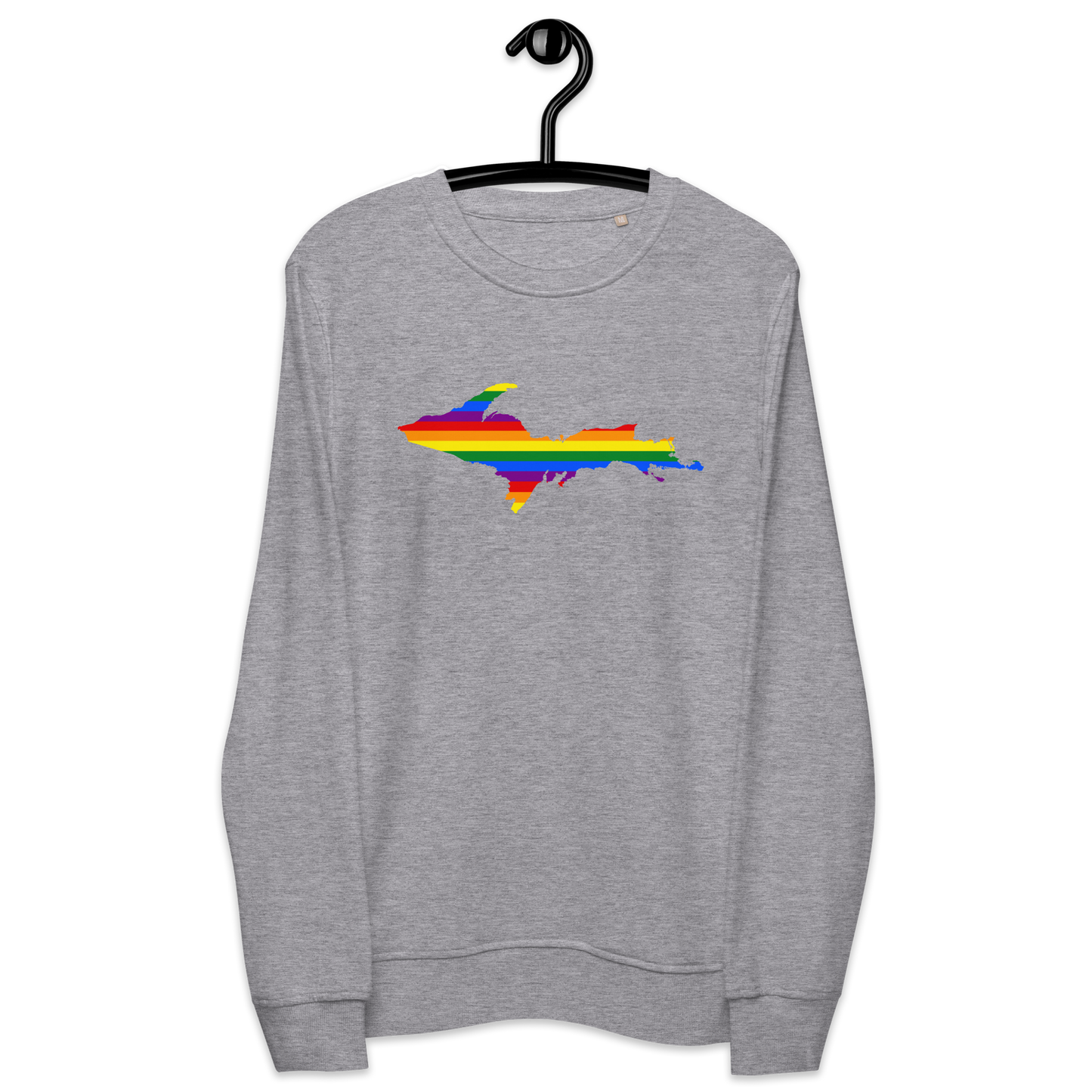 Michigan Upper Peninsula Sweatshirt (w/ UP Pride Flag Outline) | Unisex Organic