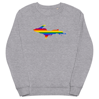 Michigan Upper Peninsula Sweatshirt (w/ UP Pride Flag Outline) | Unisex Organic