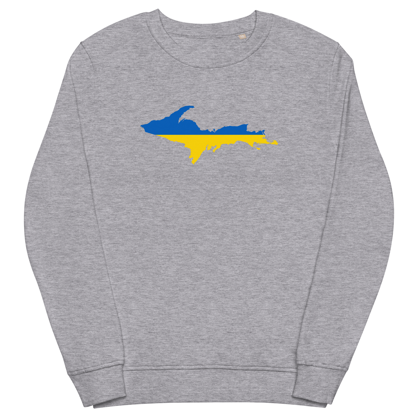 Michigan Upper Peninsula Sweatshirt (w/ Ukraine Flag Outline) | Unisex Organic