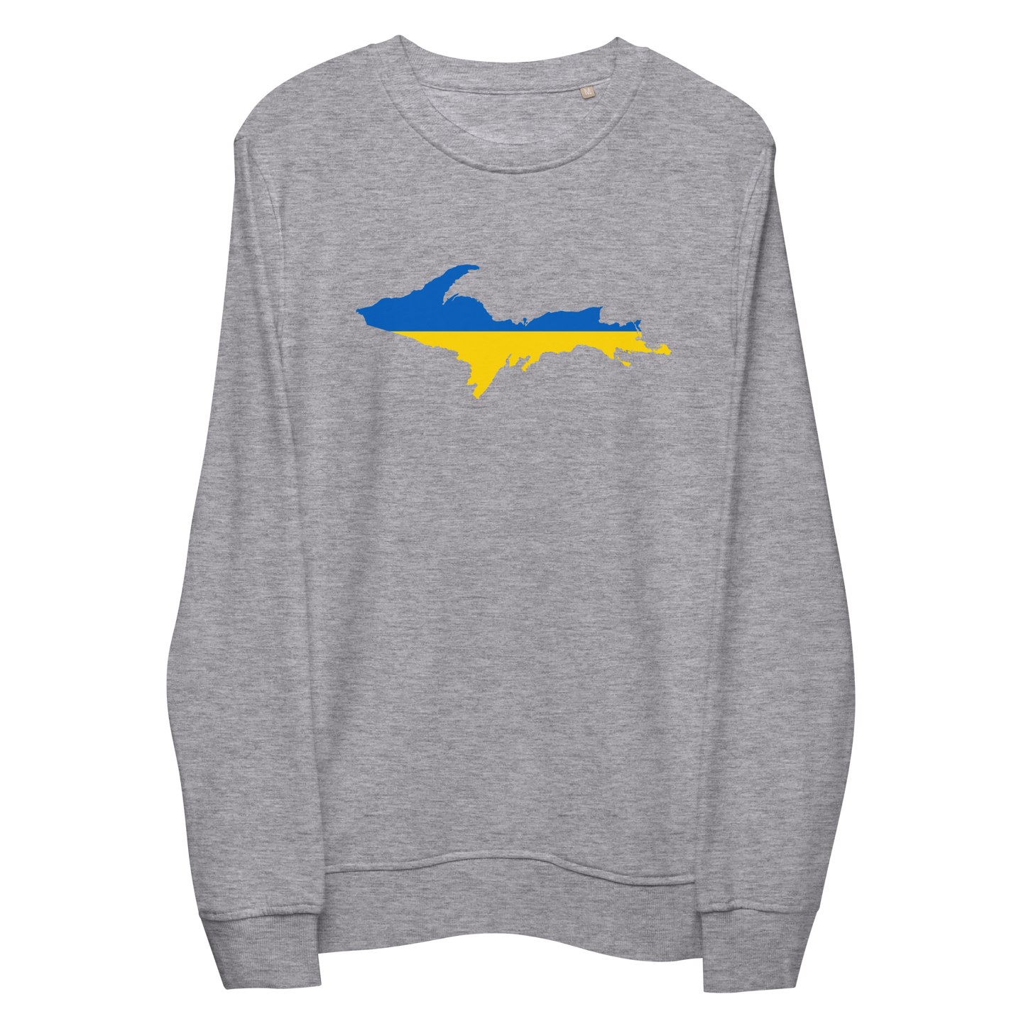 Michigan Upper Peninsula Sweatshirt (w/ Ukraine Flag Outline) | Unisex Organic