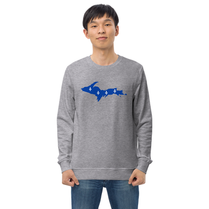 Michigan Upper Peninsula Sweatshirt (w/ UP Quebec Flag Outline) | Unisex Organic