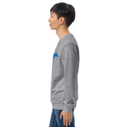 Michigan Upper Peninsula Organic Sweatshirt (w/ Azure UP Outline)