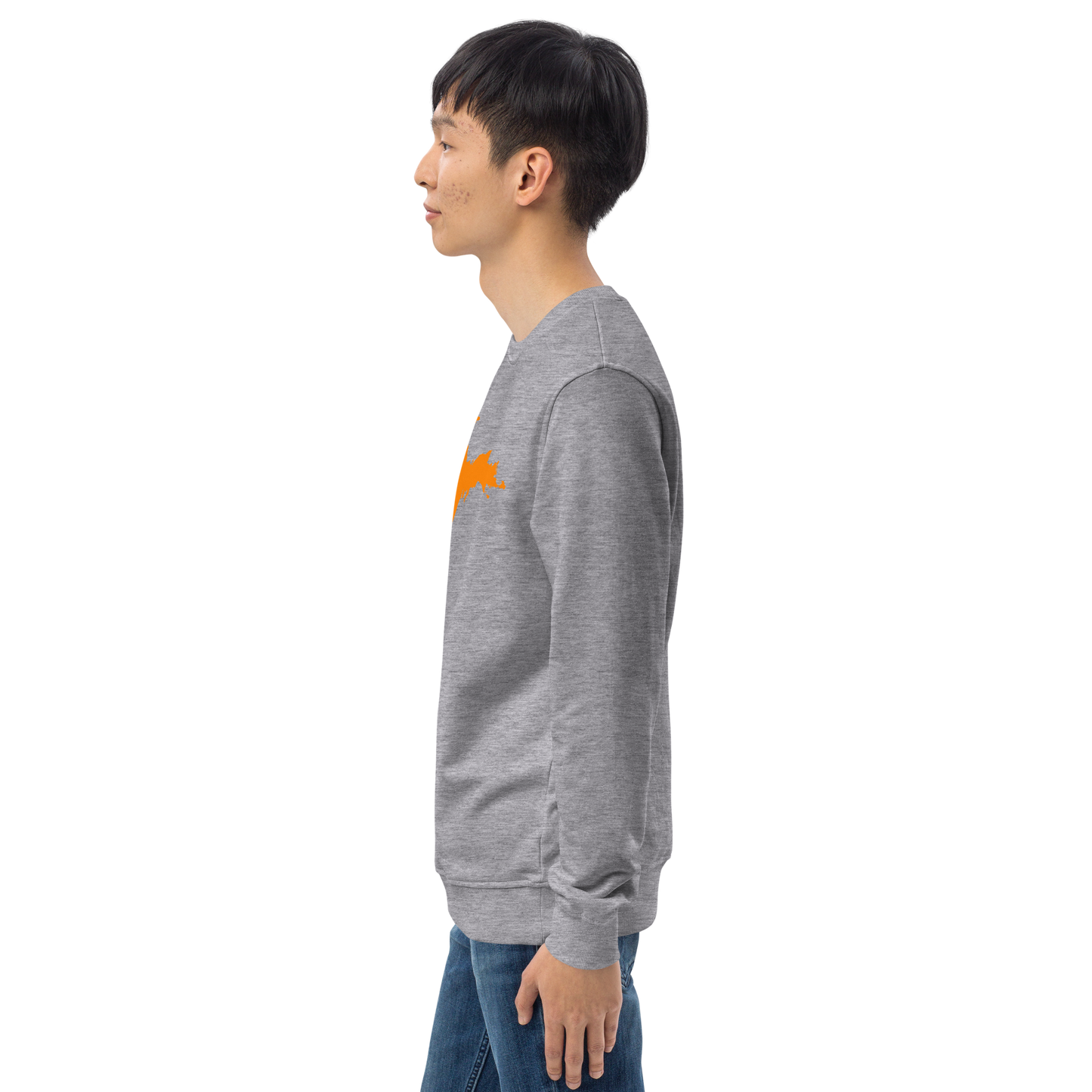 Michigan Upper Peninsula Organic Sweatshirt (w/ Orange UP Outline)