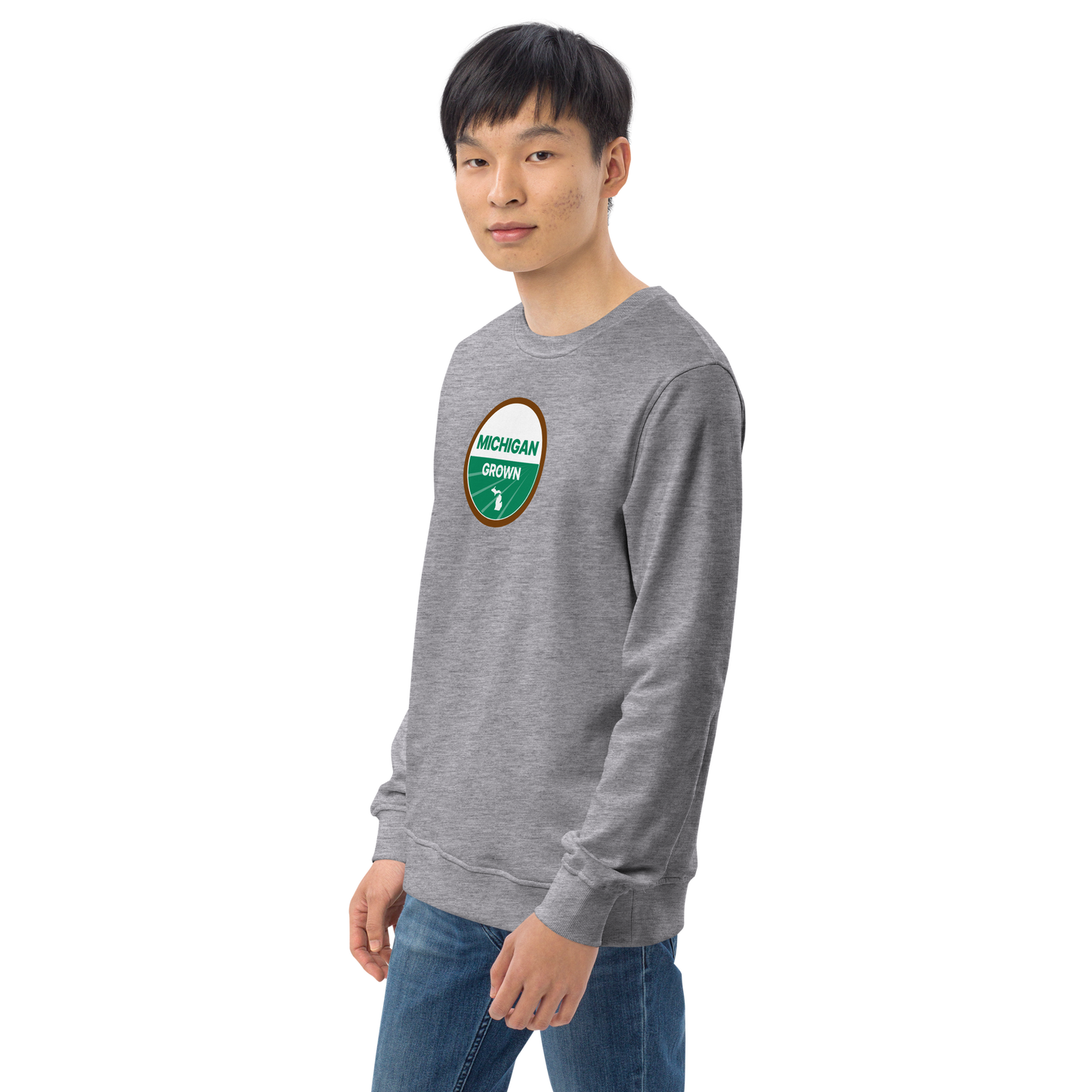 'Michigan Grown' Sweatshirt (Agricultural Certification Parody) | Unisex Organic