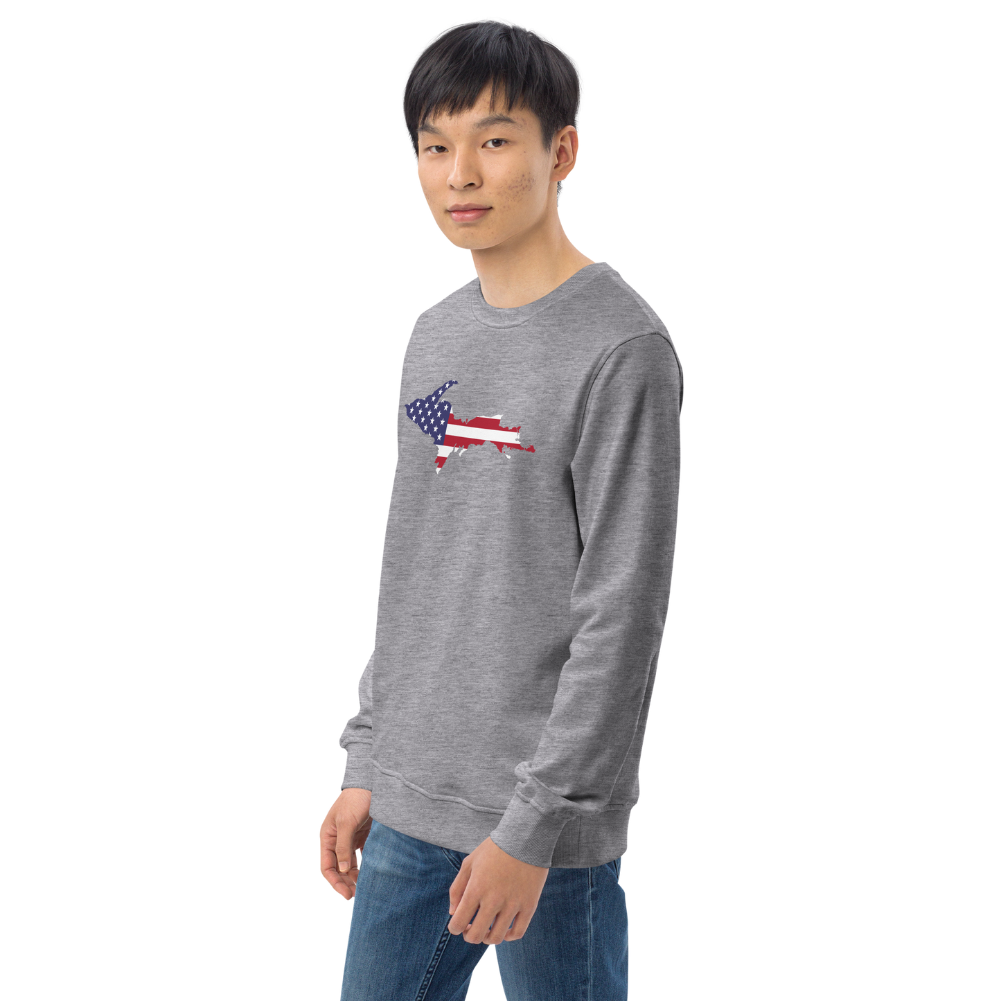 Michigan Upper Peninsula Organic Sweatshirt (w/ UP USA Flag Outline)