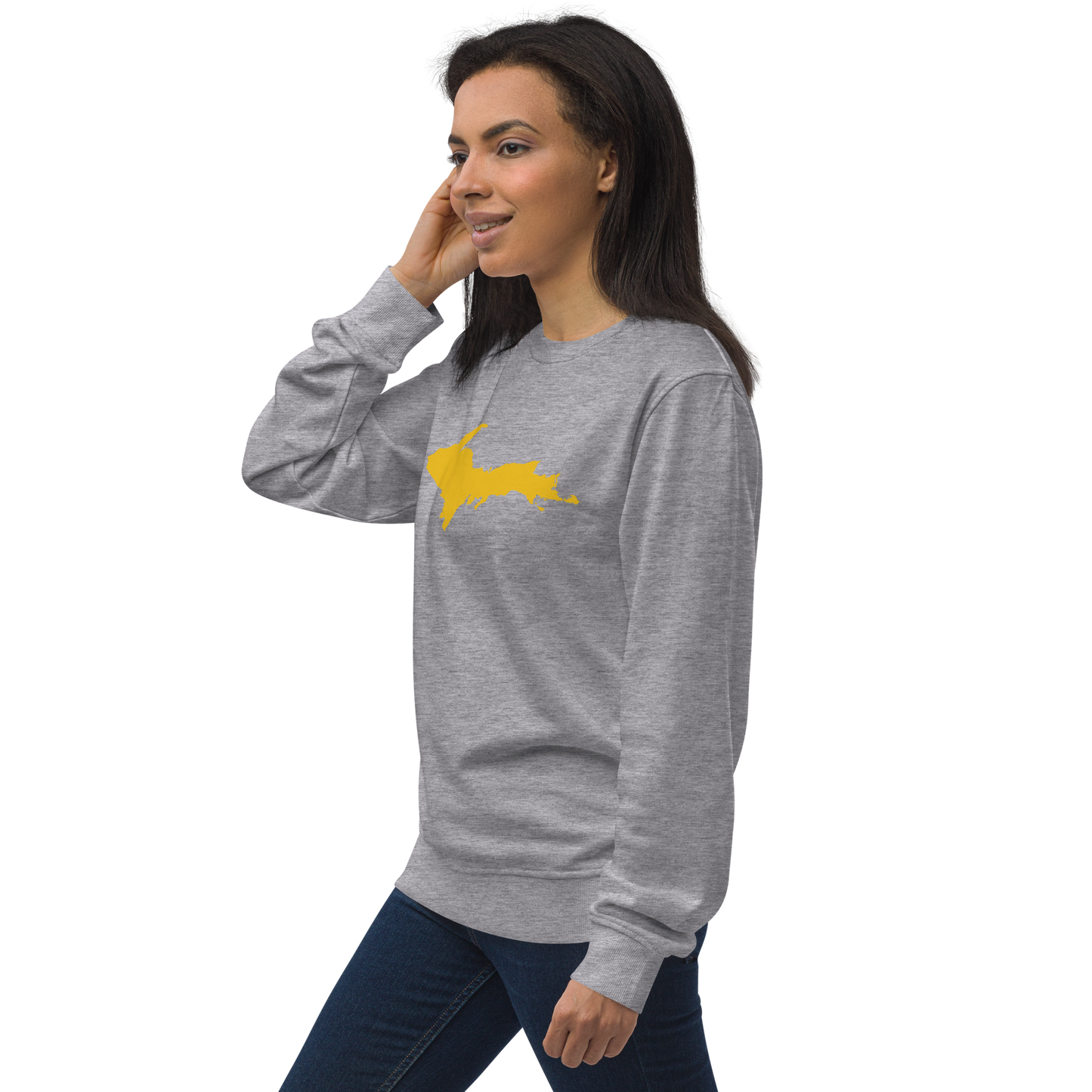 Michigan Upper Peninsula Organic Sweatshirt (w/ Gold UP Outline)