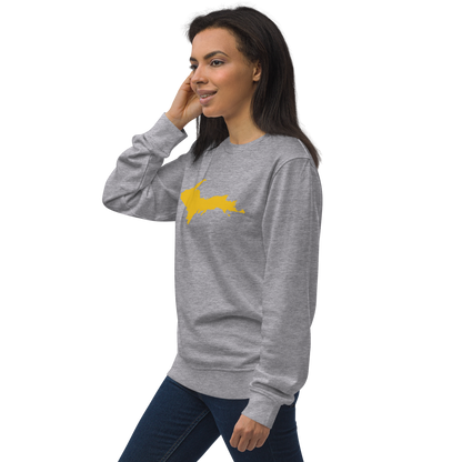 Michigan Upper Peninsula Organic Sweatshirt (w/ Gold UP Outline)