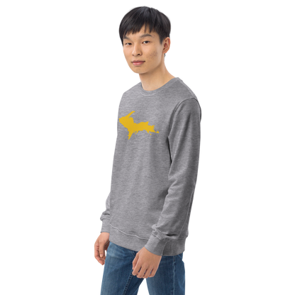 Michigan Upper Peninsula Organic Sweatshirt (w/ Gold UP Outline)