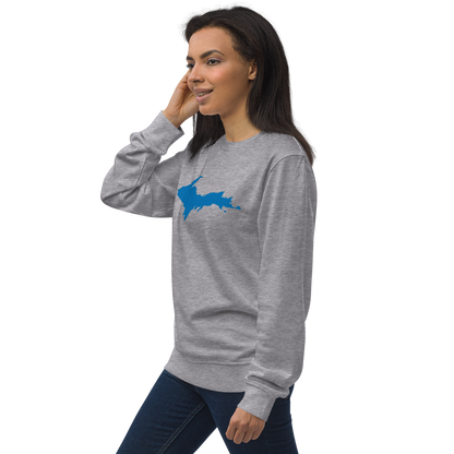 Michigan Upper Peninsula Organic Sweatshirt (w/ Azure UP Outline)