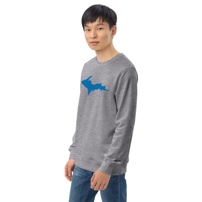 Michigan Upper Peninsula Organic Sweatshirt (w/ Azure UP Outline)