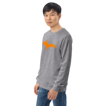 Michigan Upper Peninsula Organic Sweatshirt (w/ Orange UP Outline)