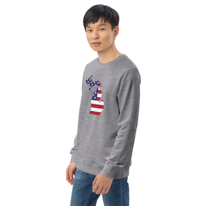 Michigan Organic Sweatshirt (w/ MI USA Flag Outline)