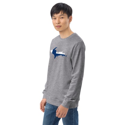 Michigan Upper Peninsula Sweatshirt (w/ UP Finland Flag Outline) | Unisex Organic