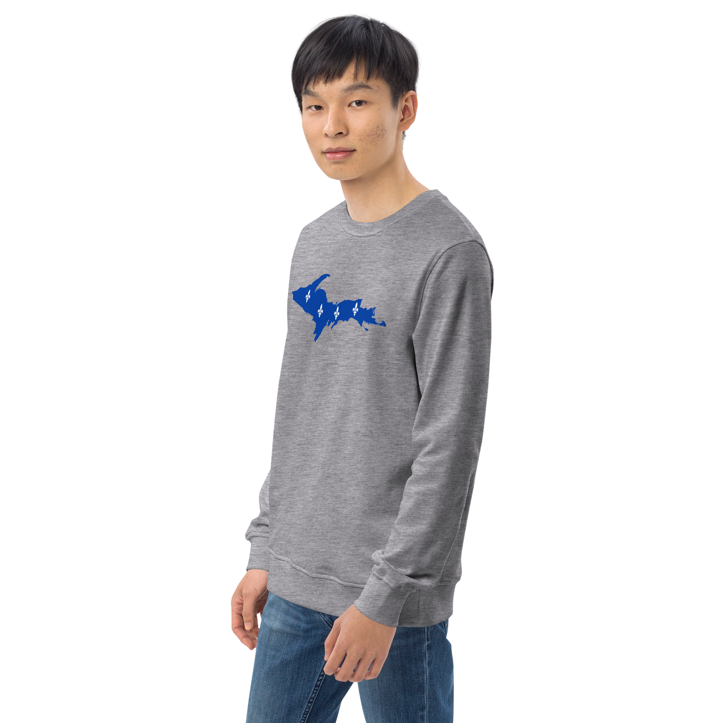 Michigan Upper Peninsula Sweatshirt (w/ UP Quebec Flag Outline) | Unisex Organic