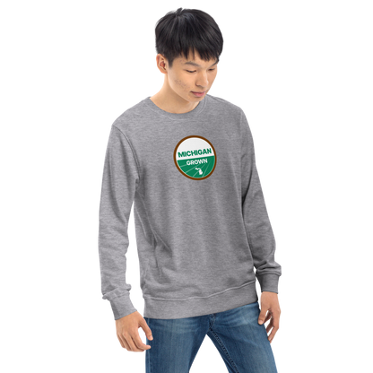 'Michigan Grown' Sweatshirt (Agricultural Certification Parody) | Unisex Organic