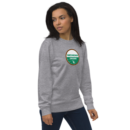 'Michigan Grown' Sweatshirt (Agricultural Certification Parody) | Unisex Organic