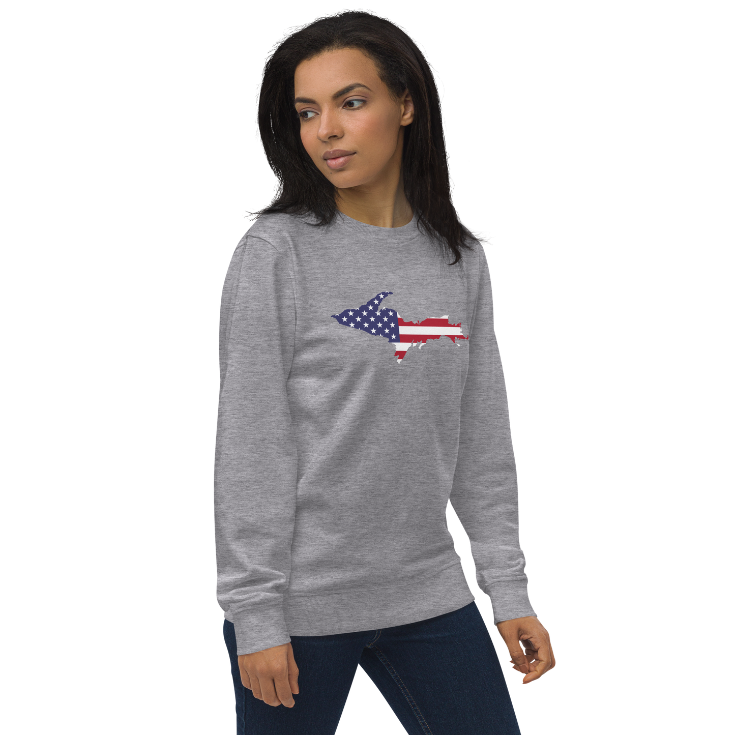 Michigan Upper Peninsula Organic Sweatshirt (w/ UP USA Flag Outline)