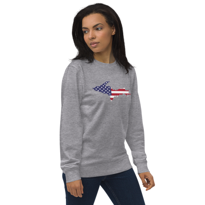 Michigan Upper Peninsula Organic Sweatshirt (w/ UP USA Flag Outline)