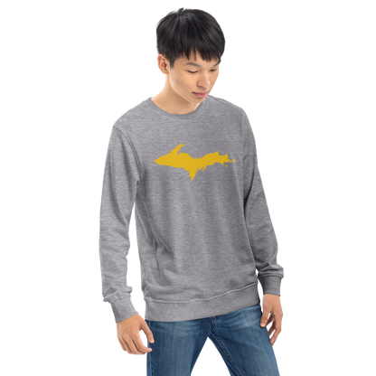 Michigan Upper Peninsula Organic Sweatshirt (w/ Gold UP Outline)