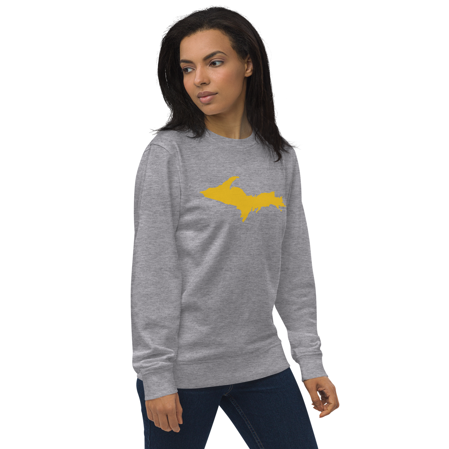 Michigan Upper Peninsula Organic Sweatshirt (w/ Gold UP Outline)