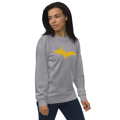 Michigan Upper Peninsula Organic Sweatshirt (w/ Gold UP Outline)